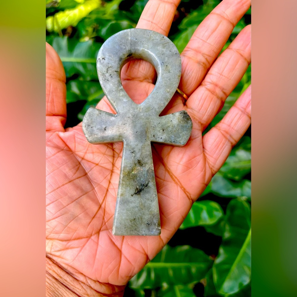 Labradorite Crystal Ankh